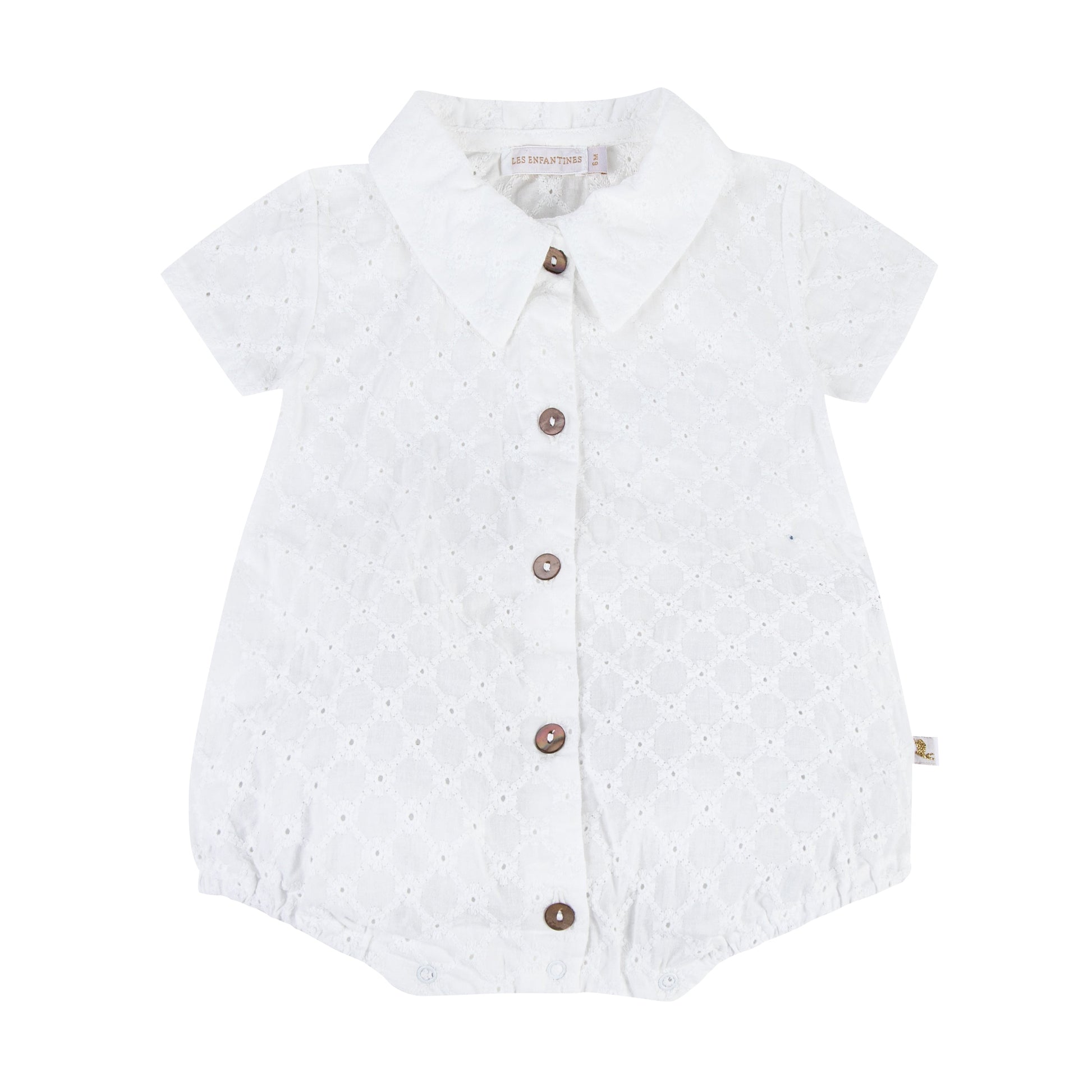 Barboteuse calao Damier blanc Les Enfantines