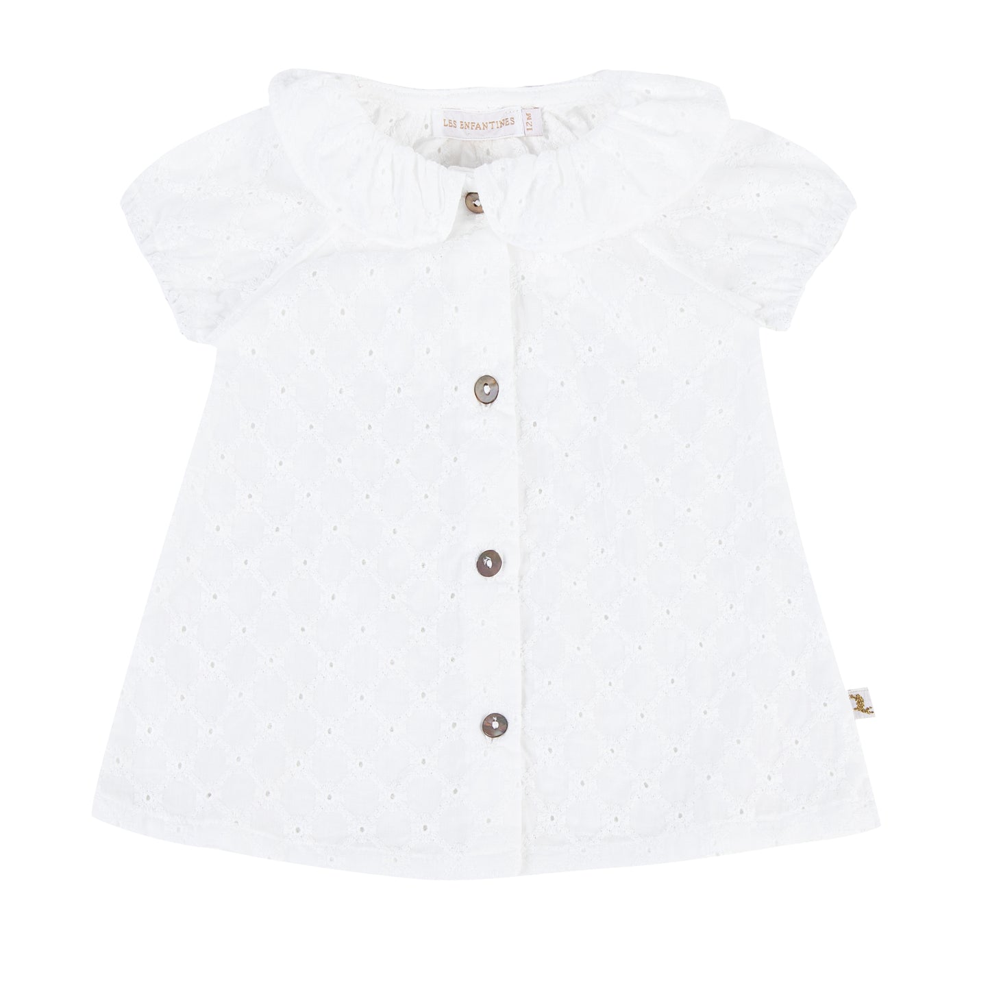 Blouse coquerelle damier blanc les enfantines