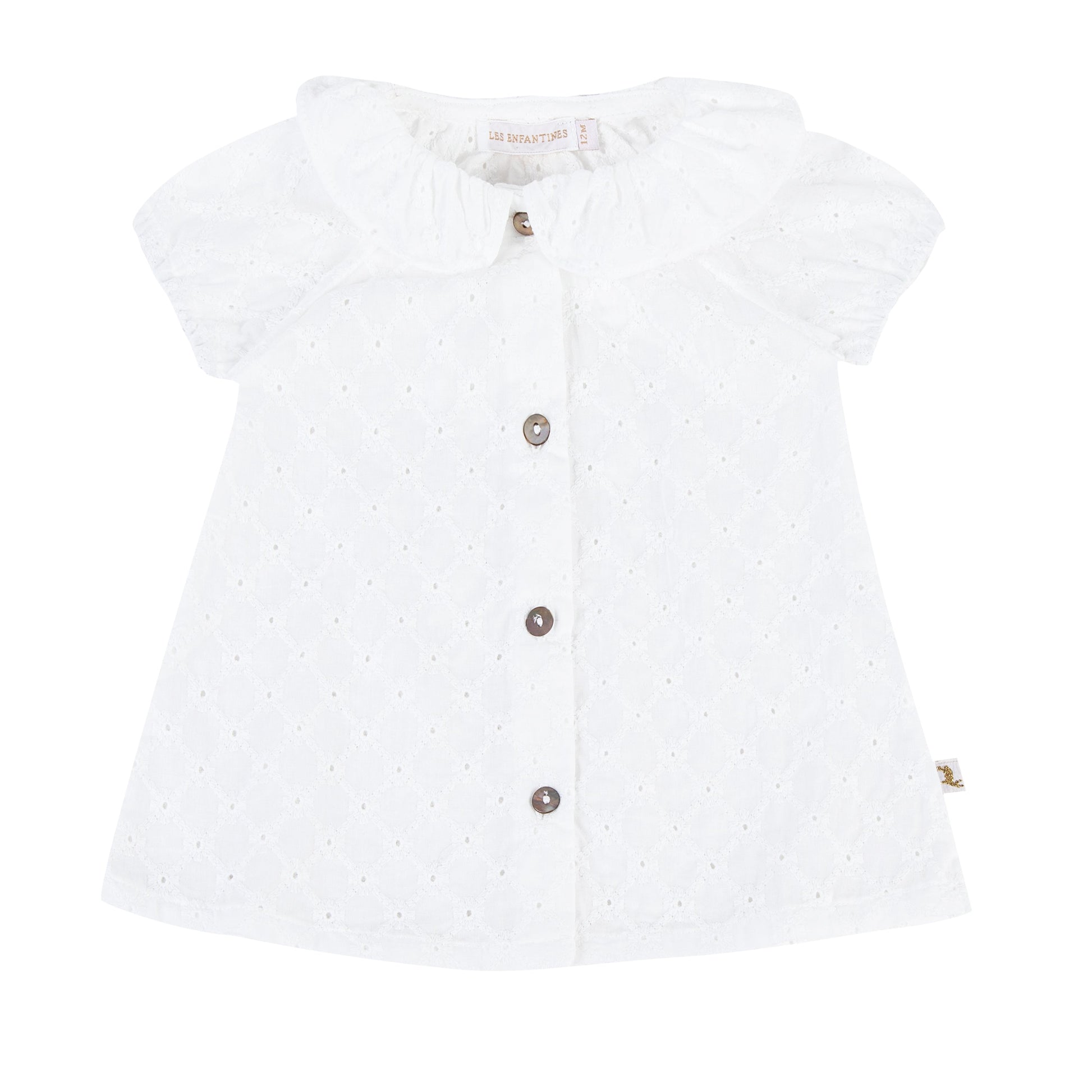 Blouse coquerelle damier blanc Les Enfantines