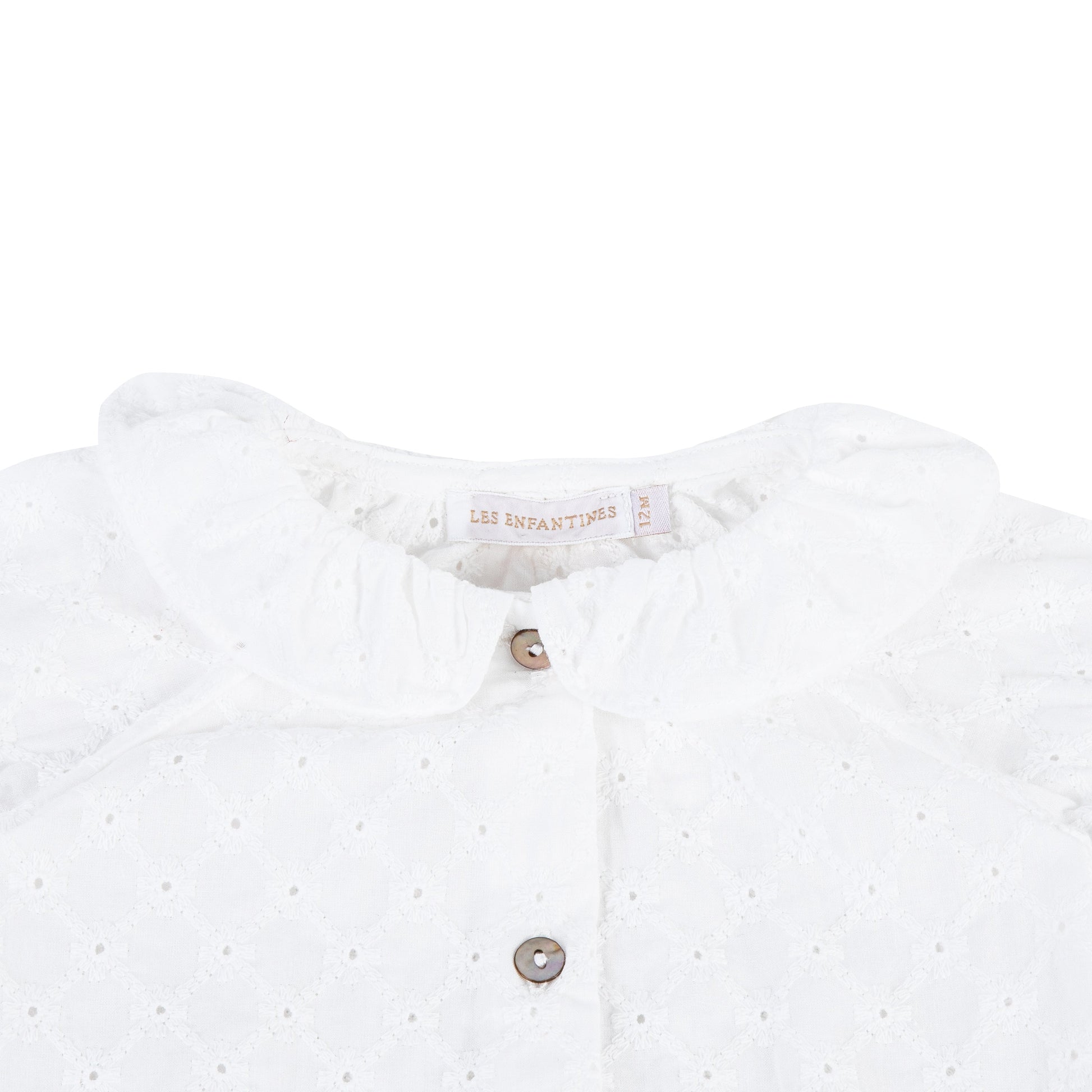 Blouse coquerelle damier blanc Les Enfantines