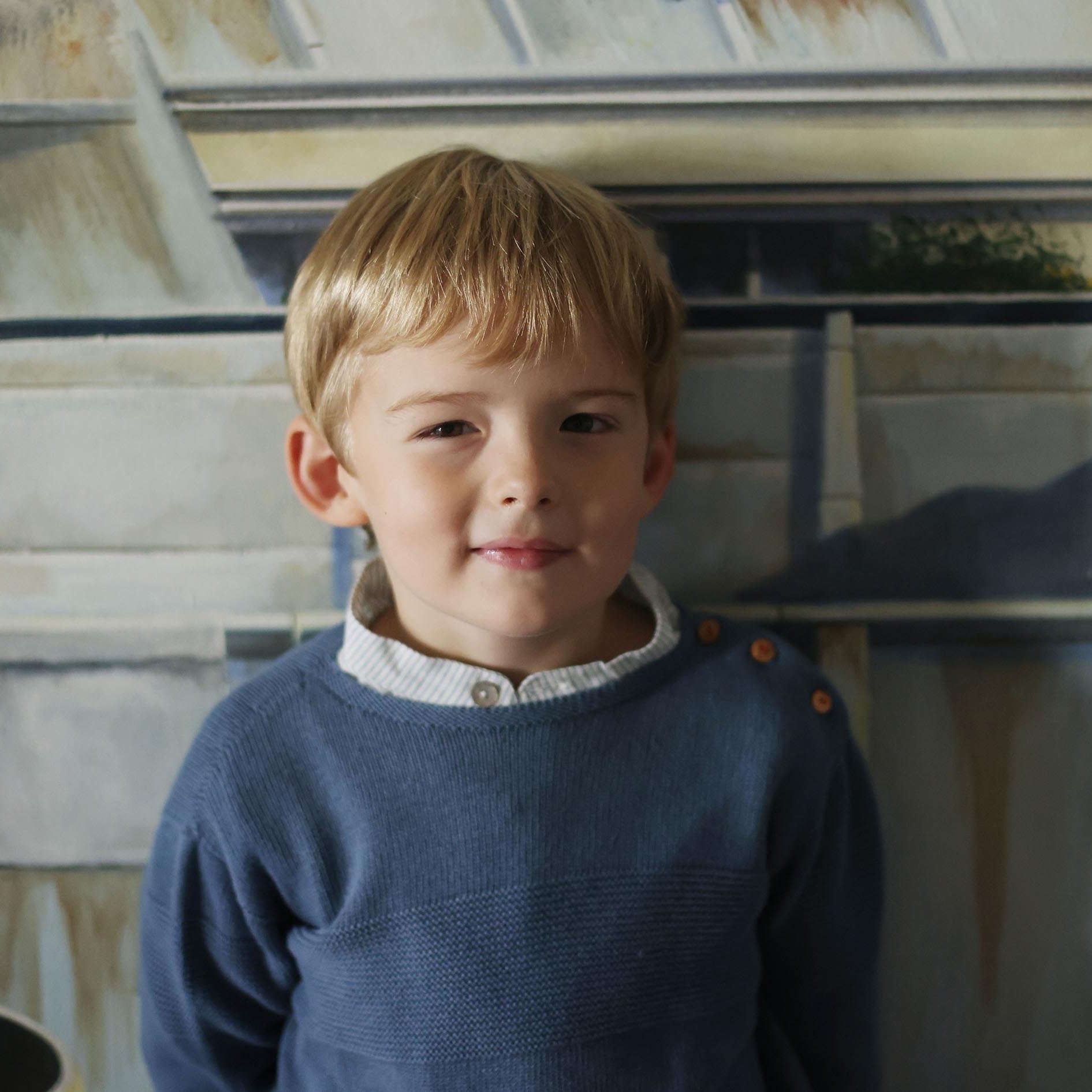 Pull mousse bleu orage Les Enfantines