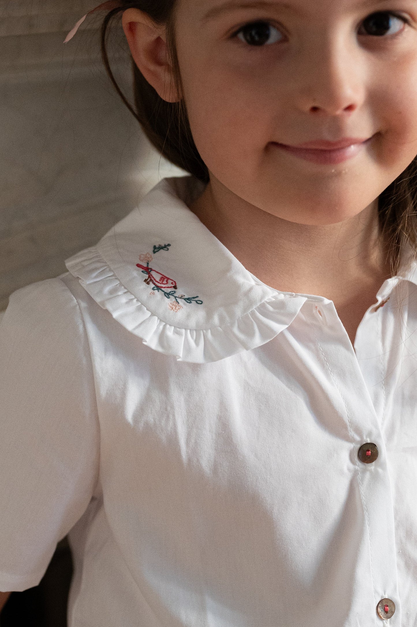 Blouse Chenille Popeline Blanche Les Enfantines