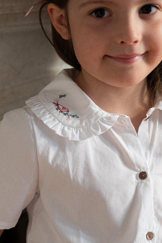 Blouse Chenille Popeline blanche Les Enfantines