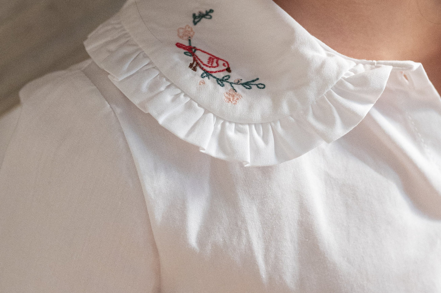 Blouse Chenille Popeline Blanche Les Enfantines