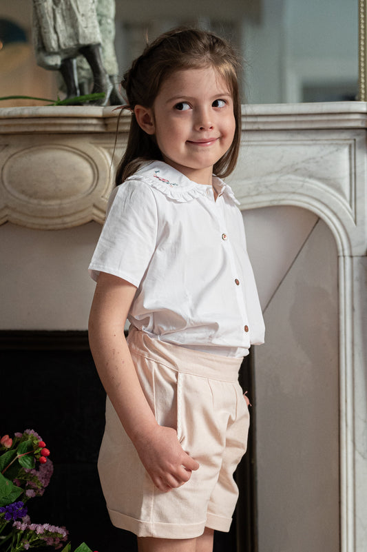 Short Belette Toile Rose Les Enfantines