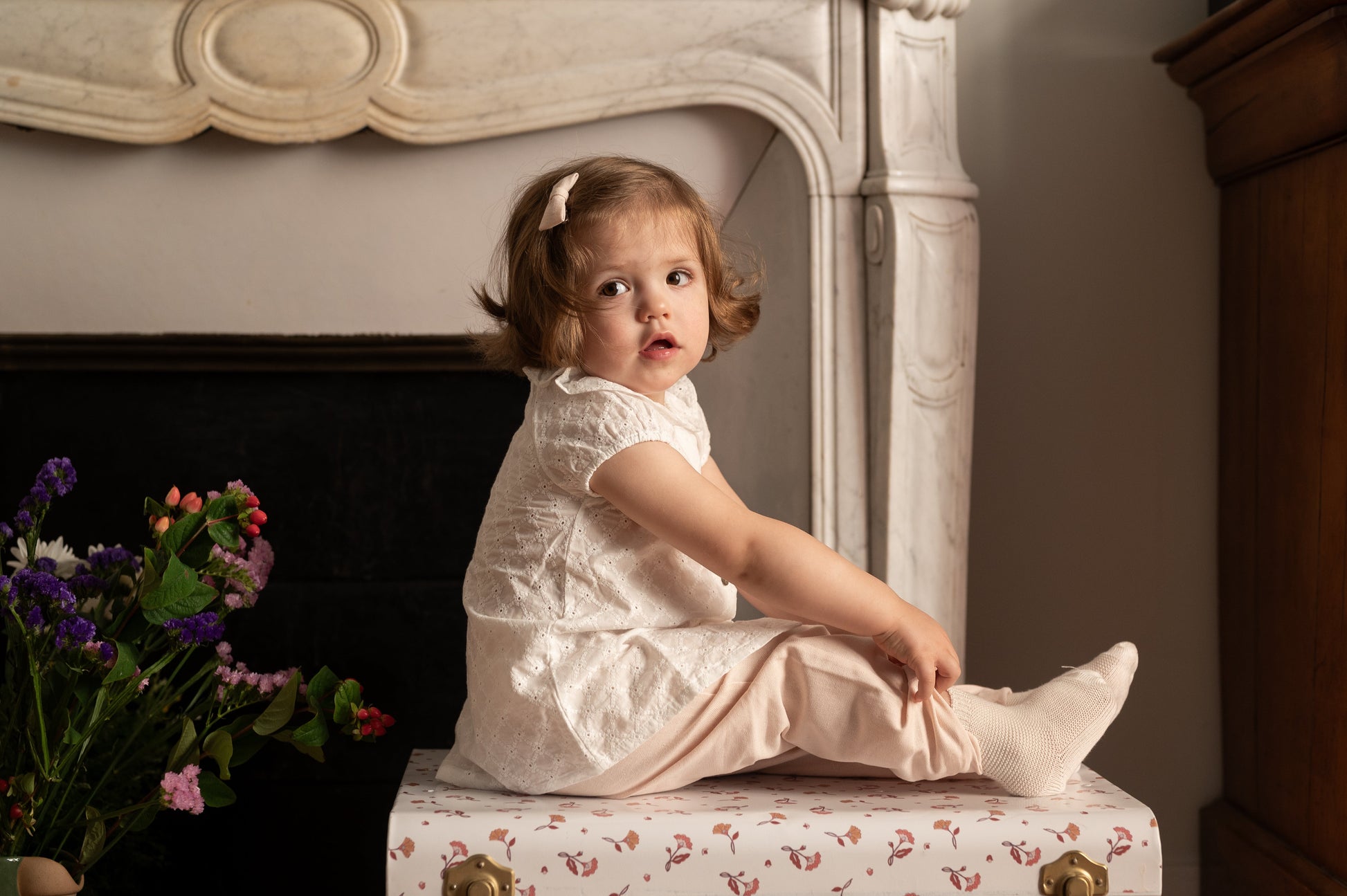 Blouse coquerelle damier blanc Les Enfantines