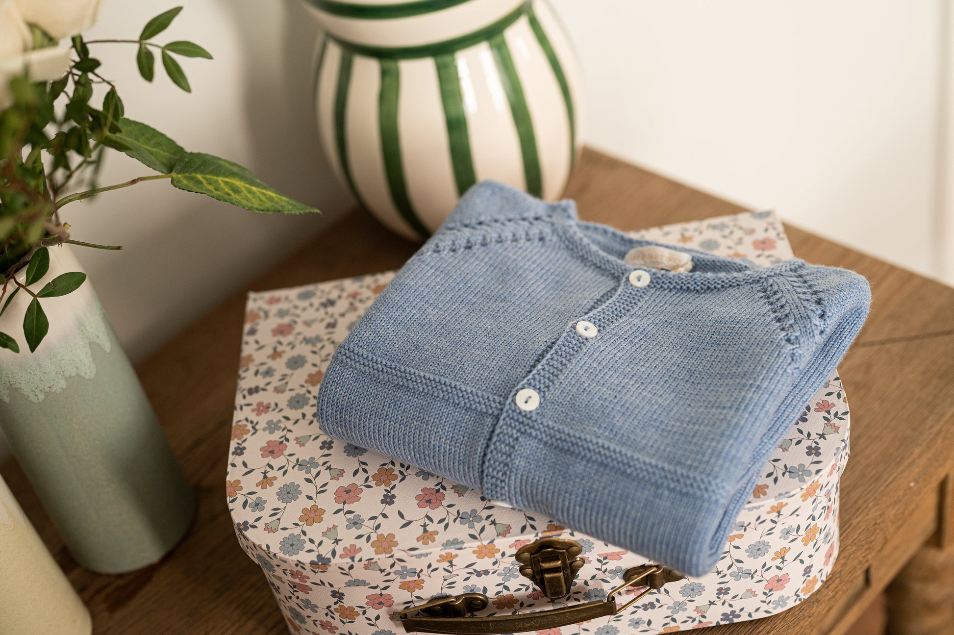 Cardigan chevreuil bleu nuage Les Enfantines