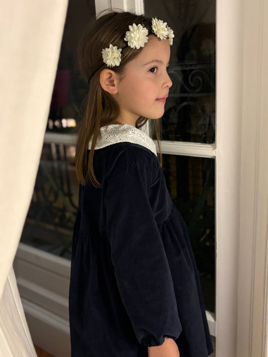 Robe Tourterelle Velours Jean Les Enfantines