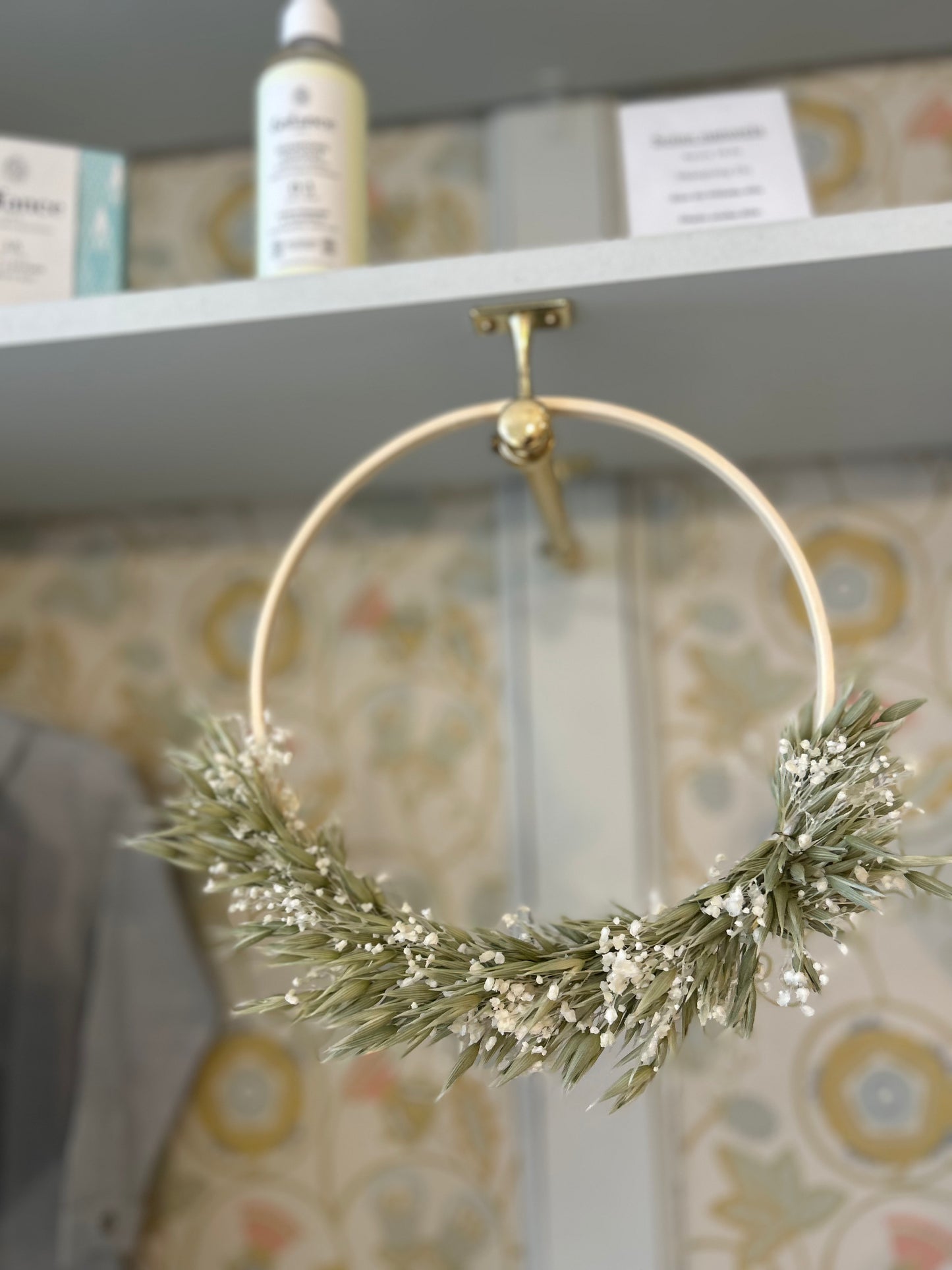 Couronne décorative en fleurs séchées Les Enfantines