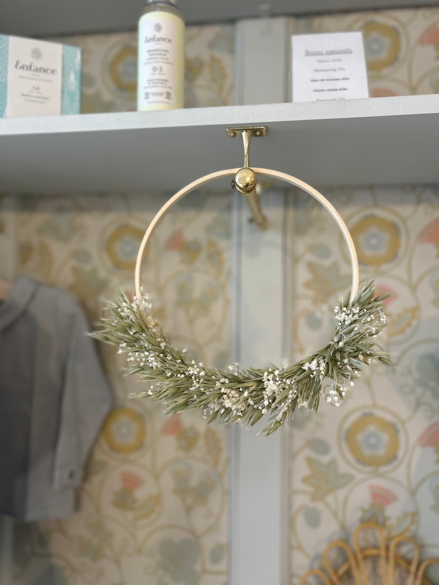 Couronne décorative en fleurs séchées Les Enfantines