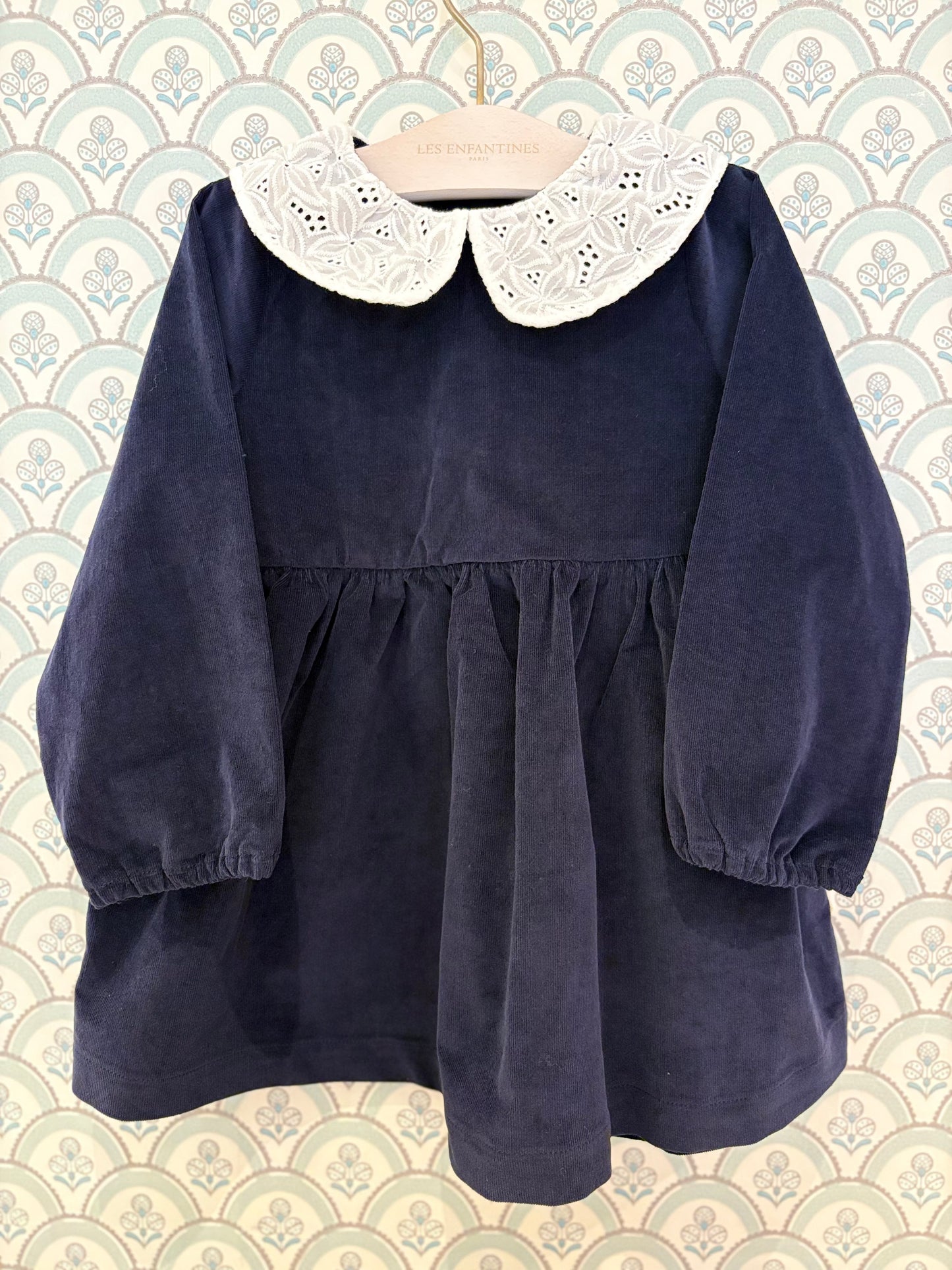 Robe Tourterelle Velours Jean Les Enfantines