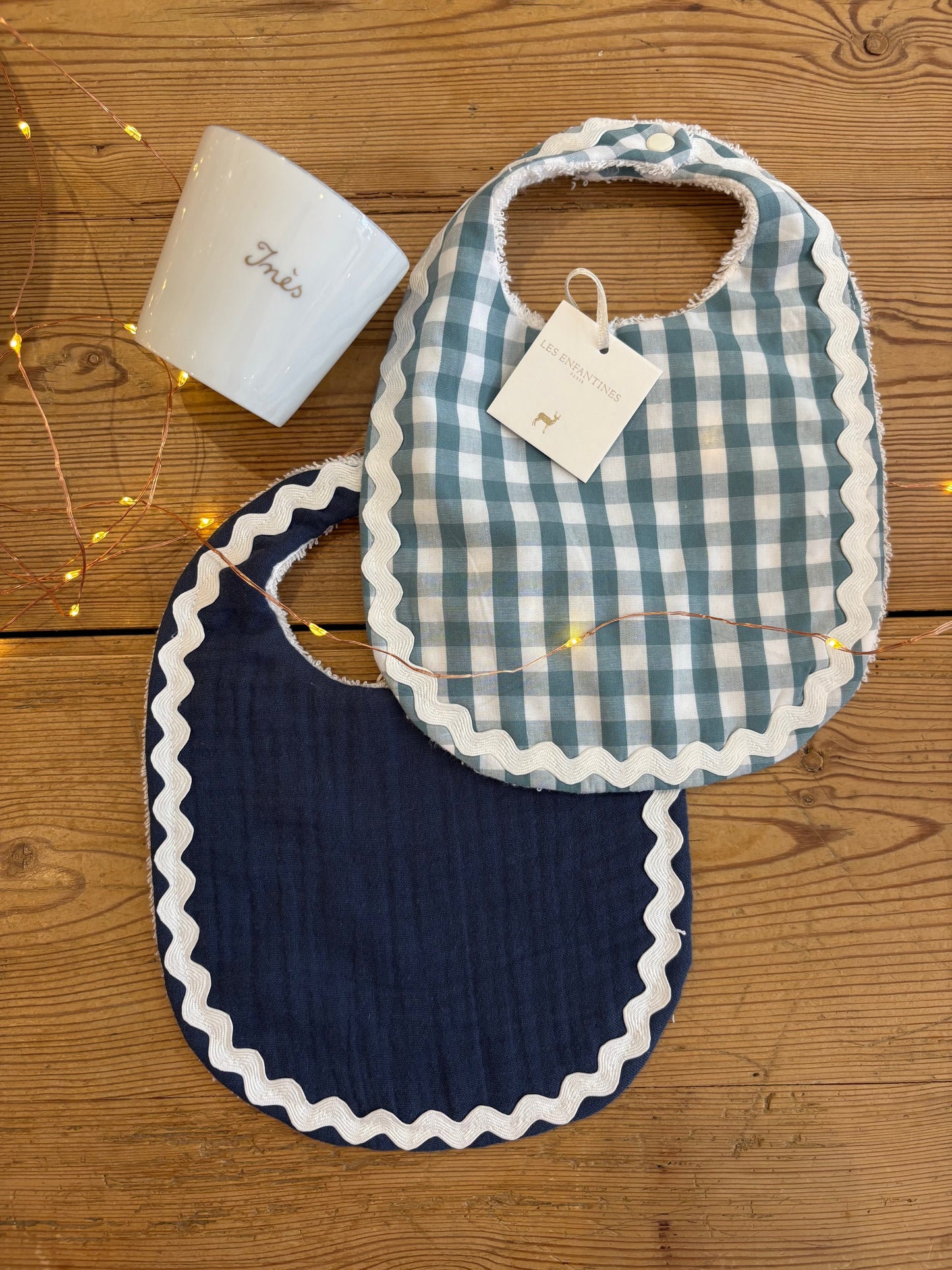 Bavoir Chamois Vichy Quartz Les Enfantines