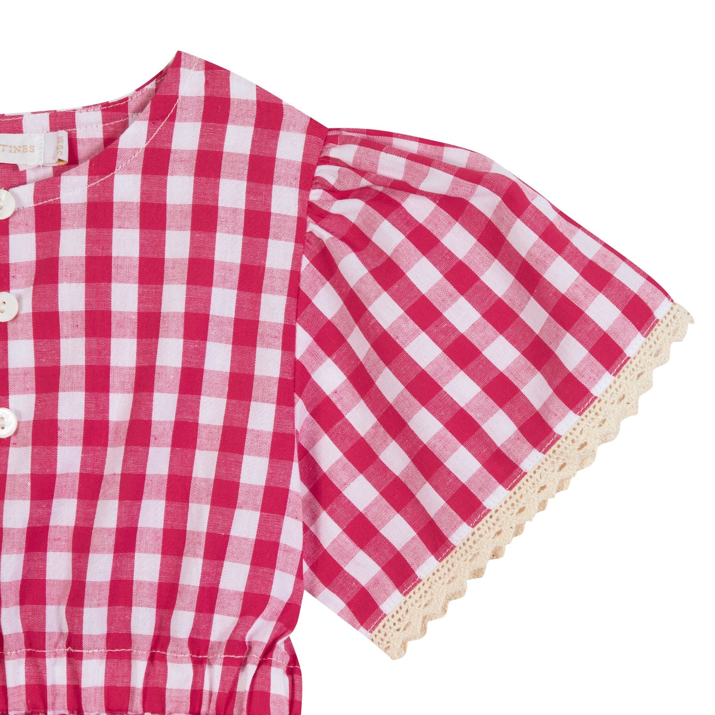 Robe Flamant Vichy Framboise Les Enfantines