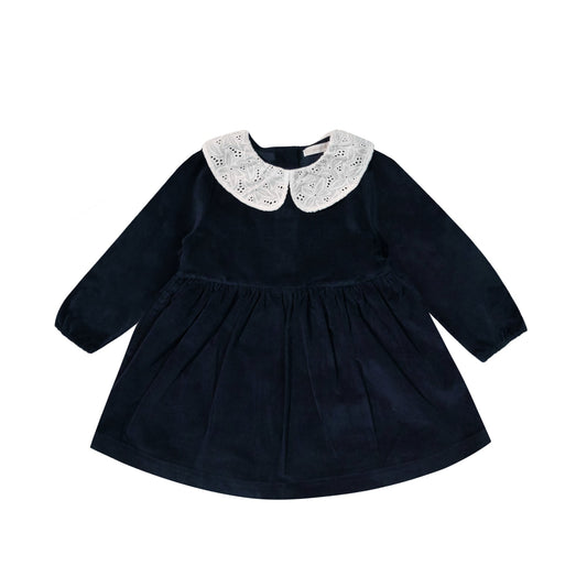 Robe Tourterelle Velours Jean Les Enfantines