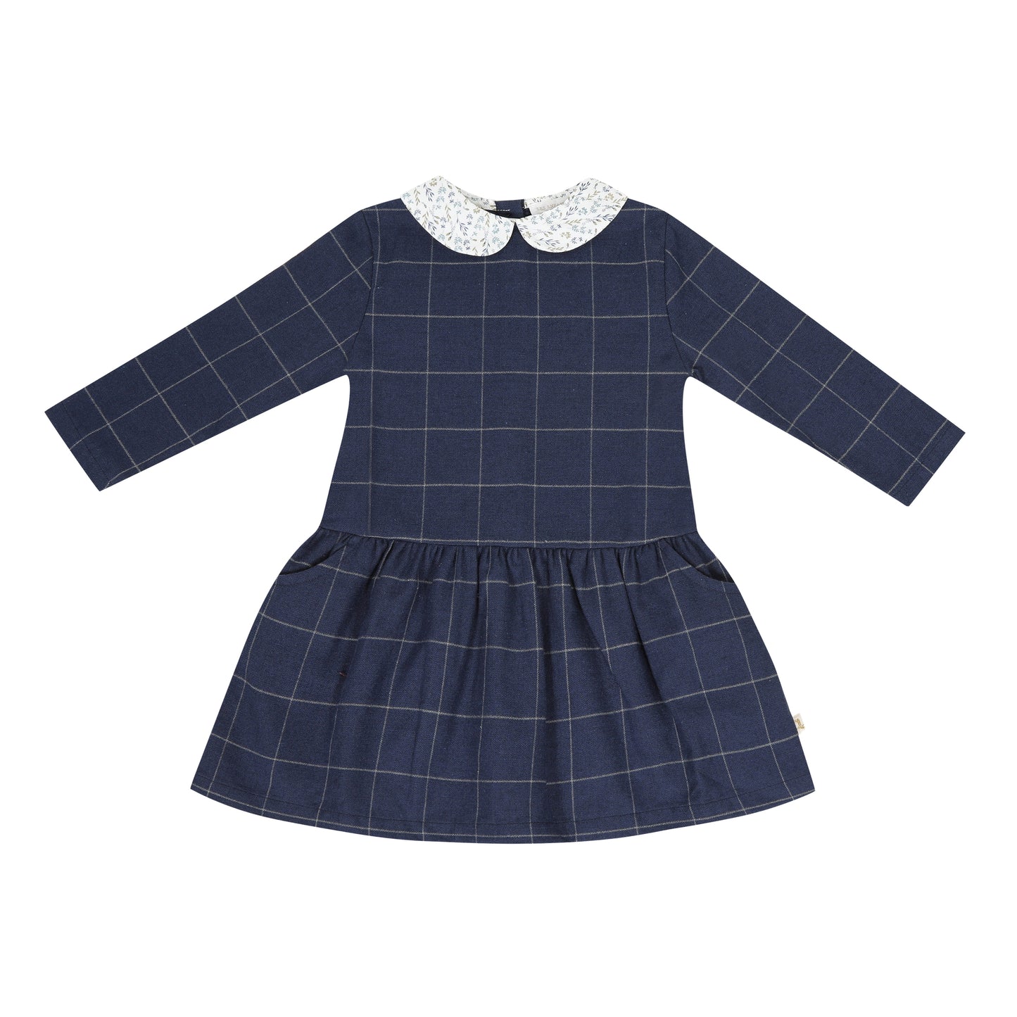 Robe perdrix carreaux marine les enfantines