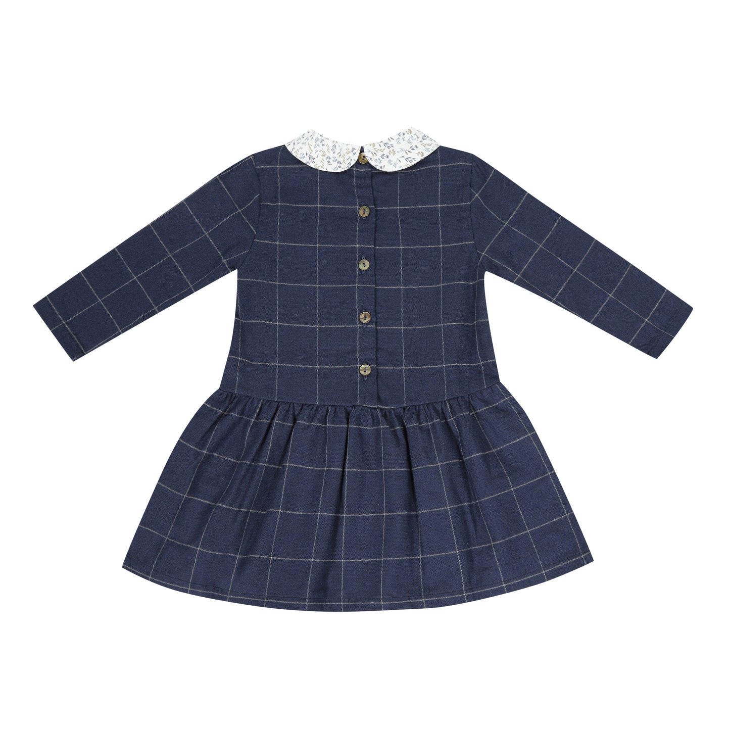 Robe perdrix carreaux marine les enfantines