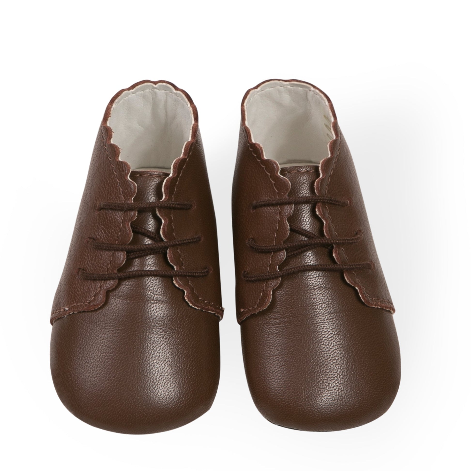 Chaussures bottines cuir chocolat Les Enfantines