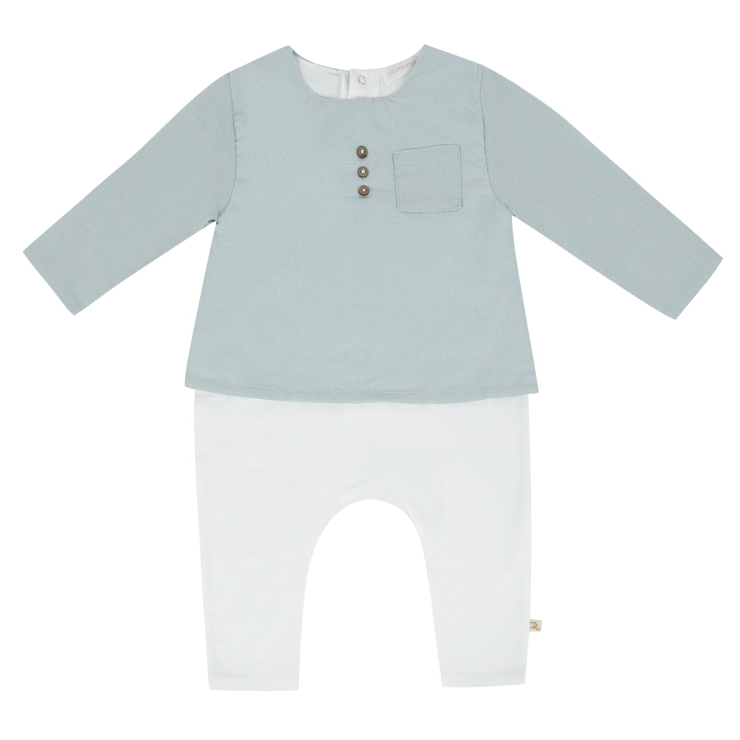 Ensemble Chouette jacquard bleu les enfantines