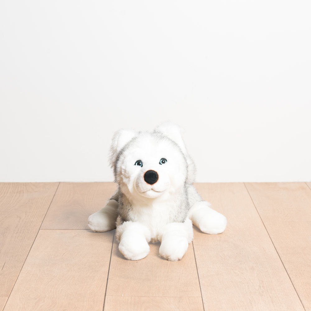 Peluche chien husky les enfantines