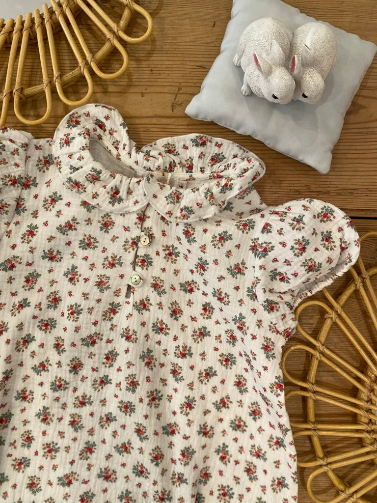 Chemise de nuit gaze groseille Les Enfantines