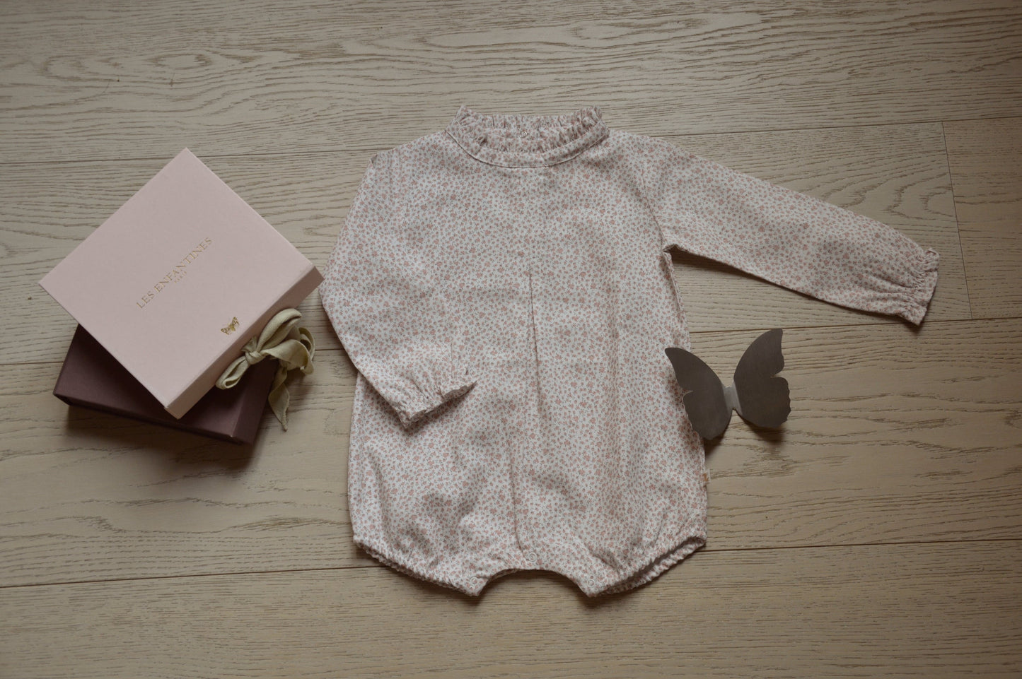 Barboteuse Héron oeillets roses Les Enfantines