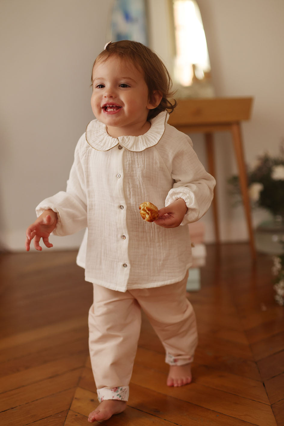 Blouse Coquerelle gaze blanche les enfantines