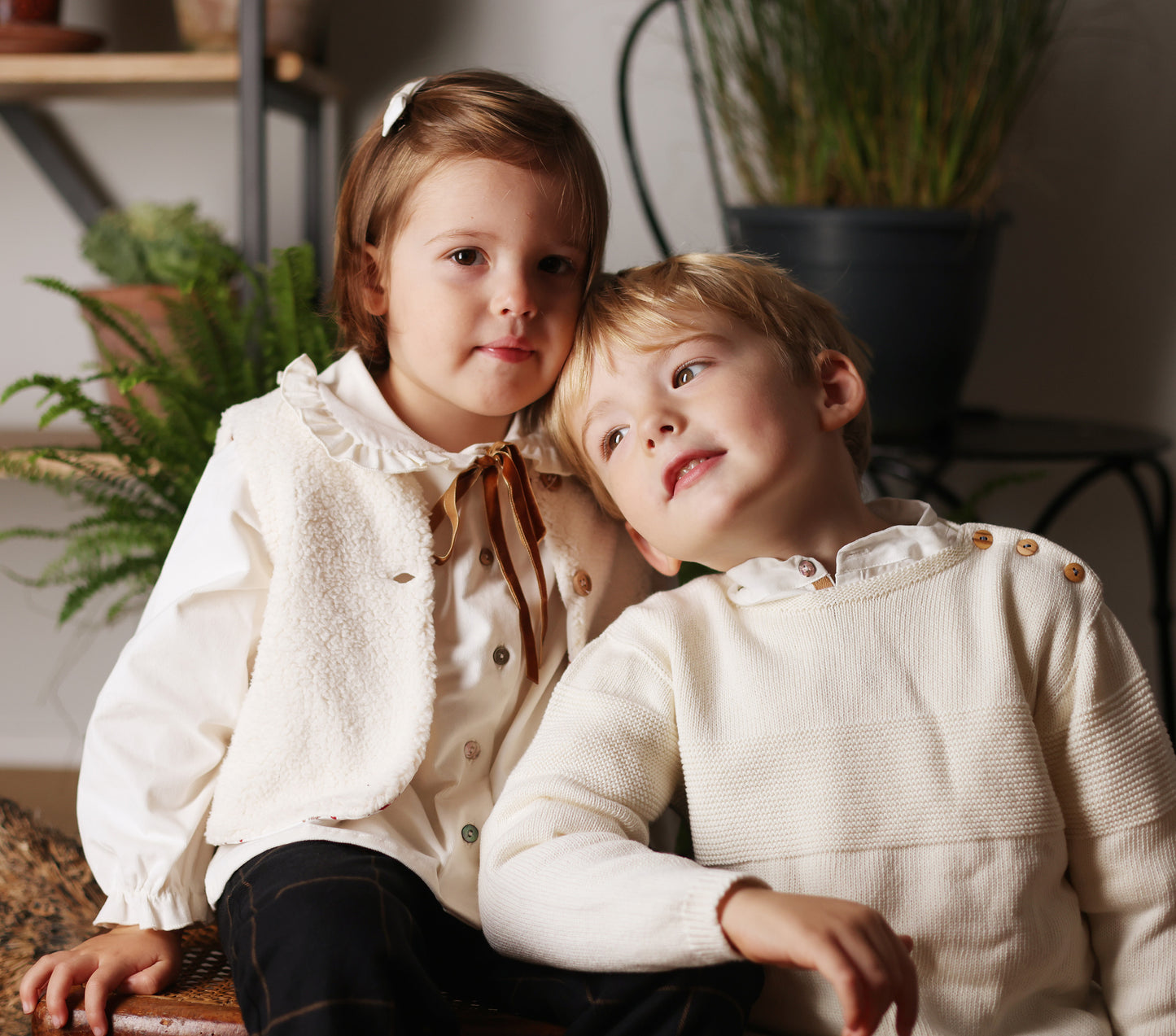 Blouse Papillon velours blanc Les Enfantines