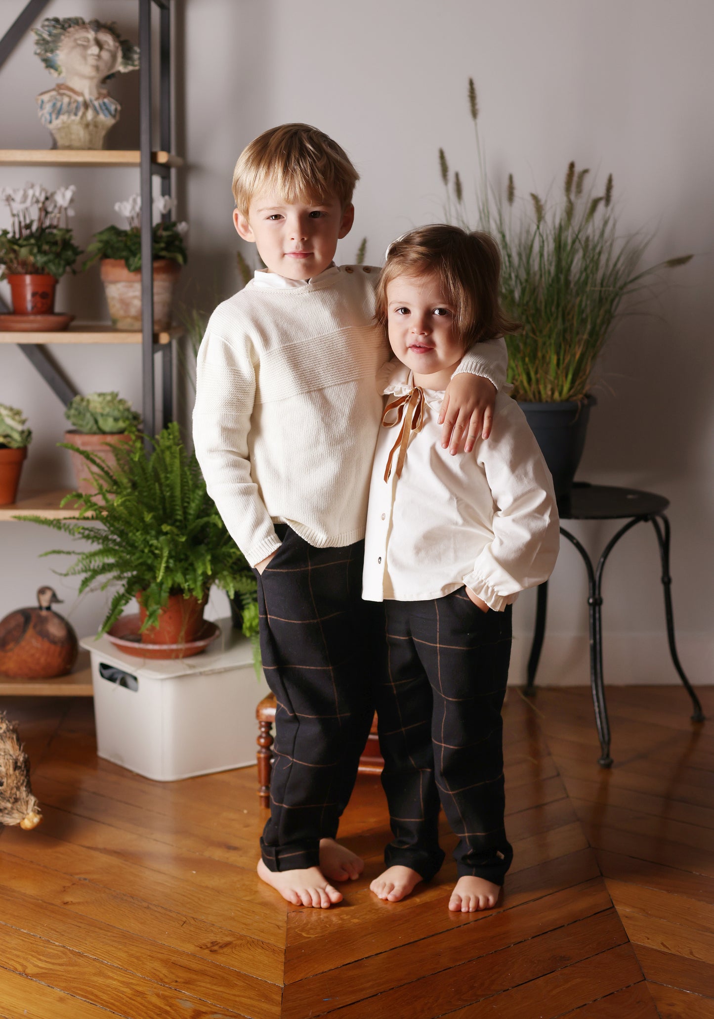 Pantalon Belette Carreaux Camel les enfantines