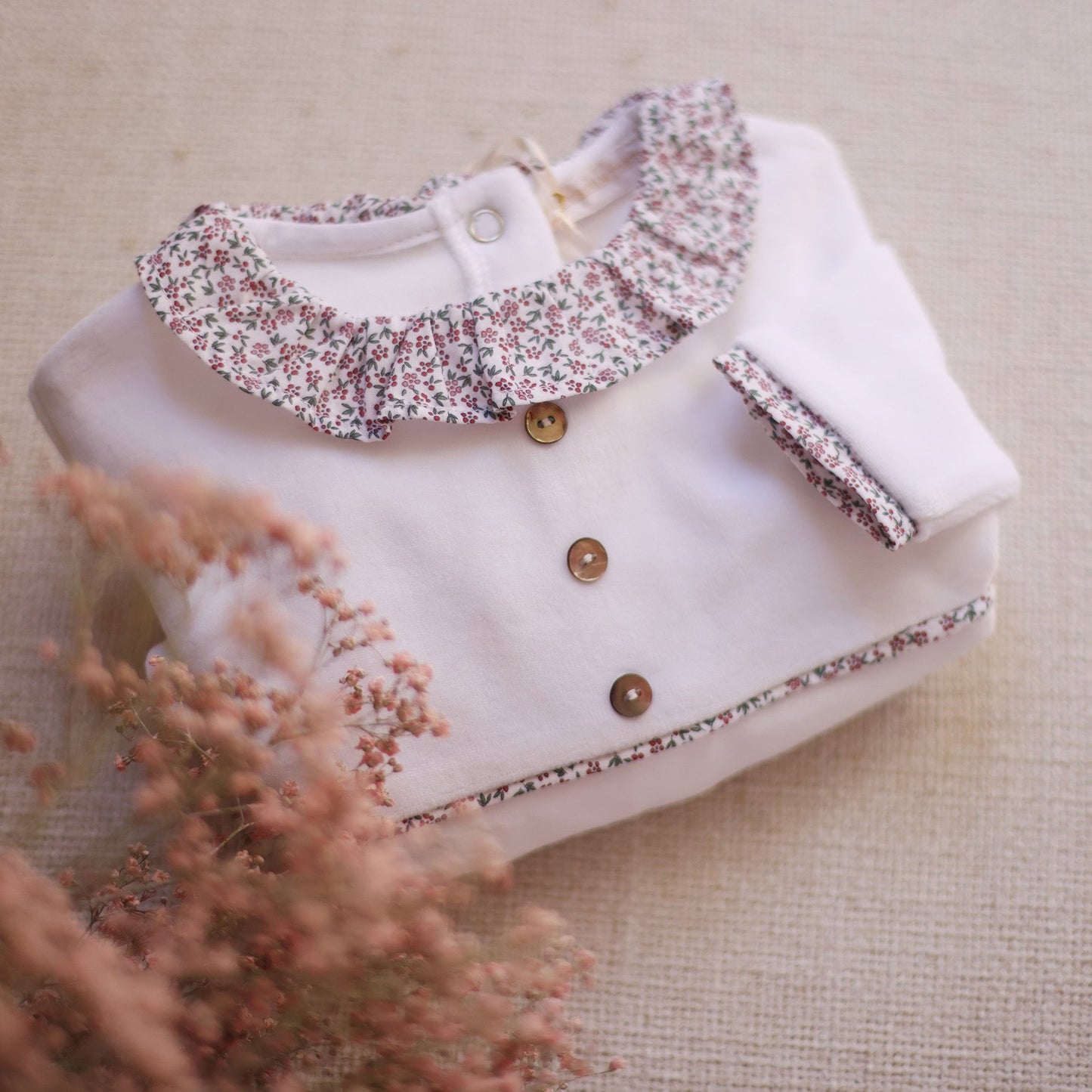 Pyjama loup velours blanc cassé Les Enfantines