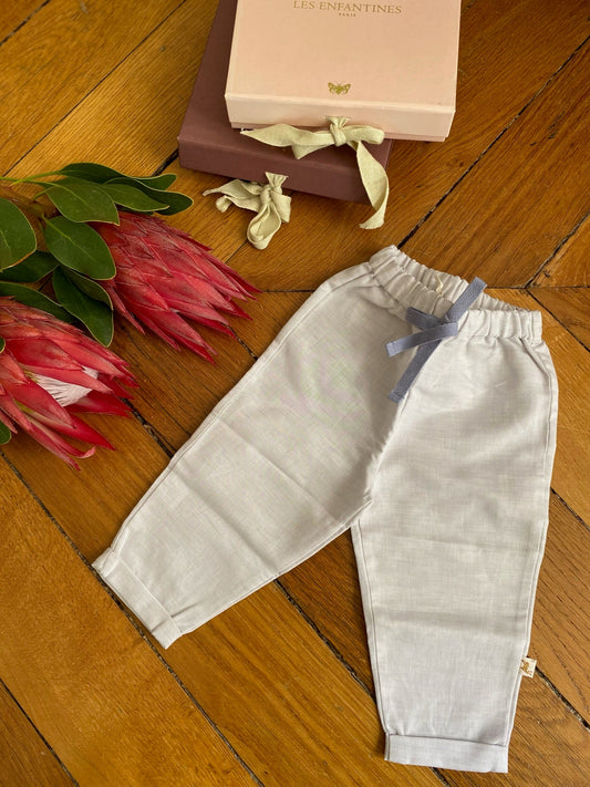 Sarouel Hérisson Lin gris Les Enfantines