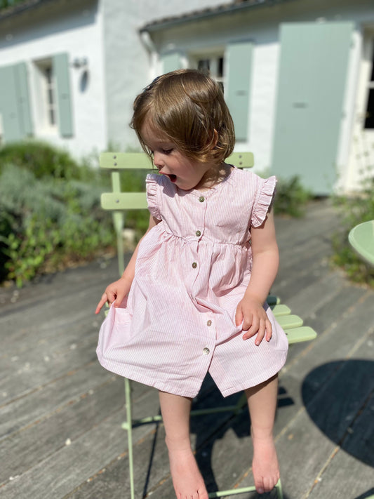 Robe Méduse rayures coquelicots Les Enfantines