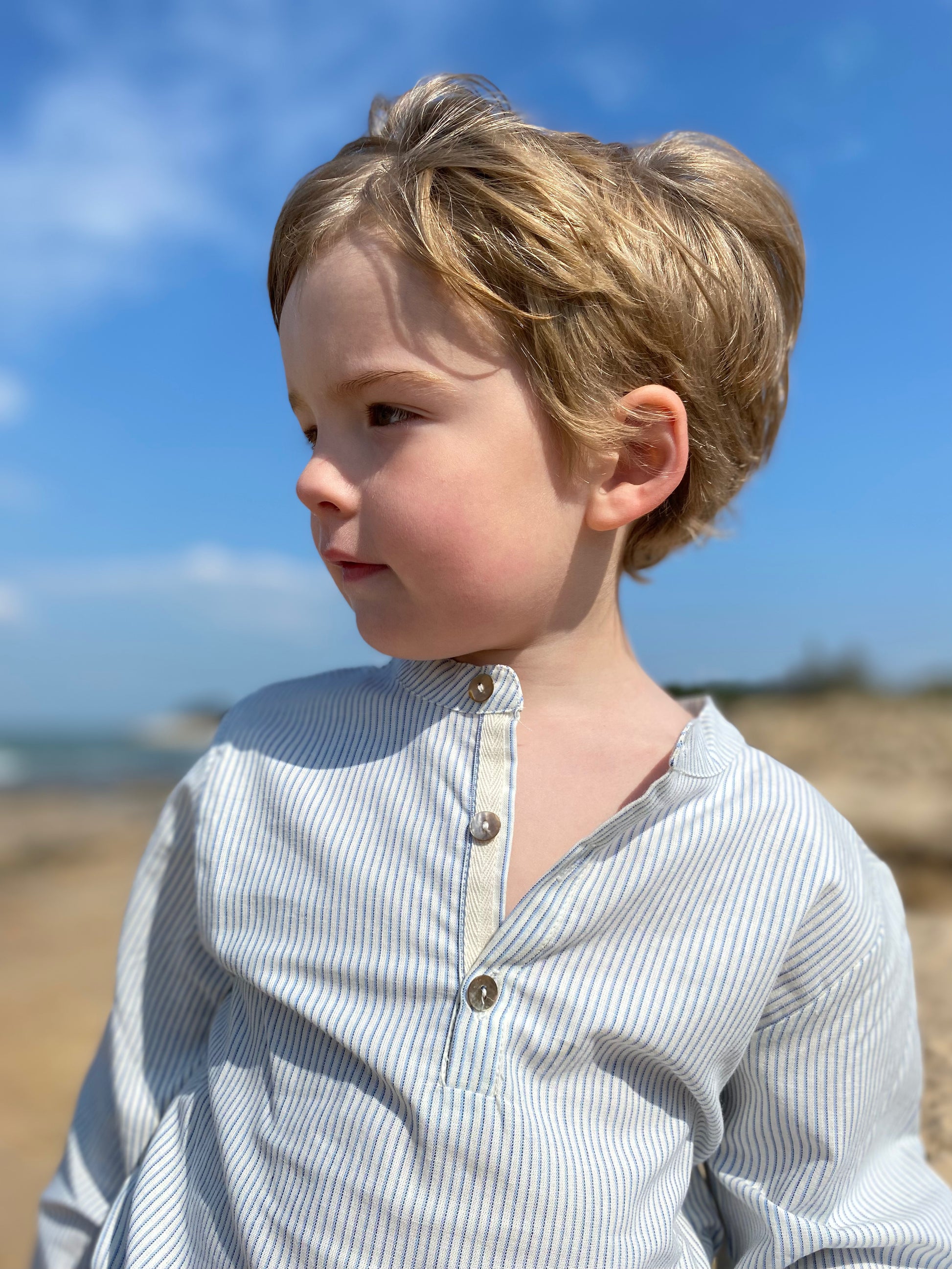 Blouse Bourdon rayures azur Les Enfantines