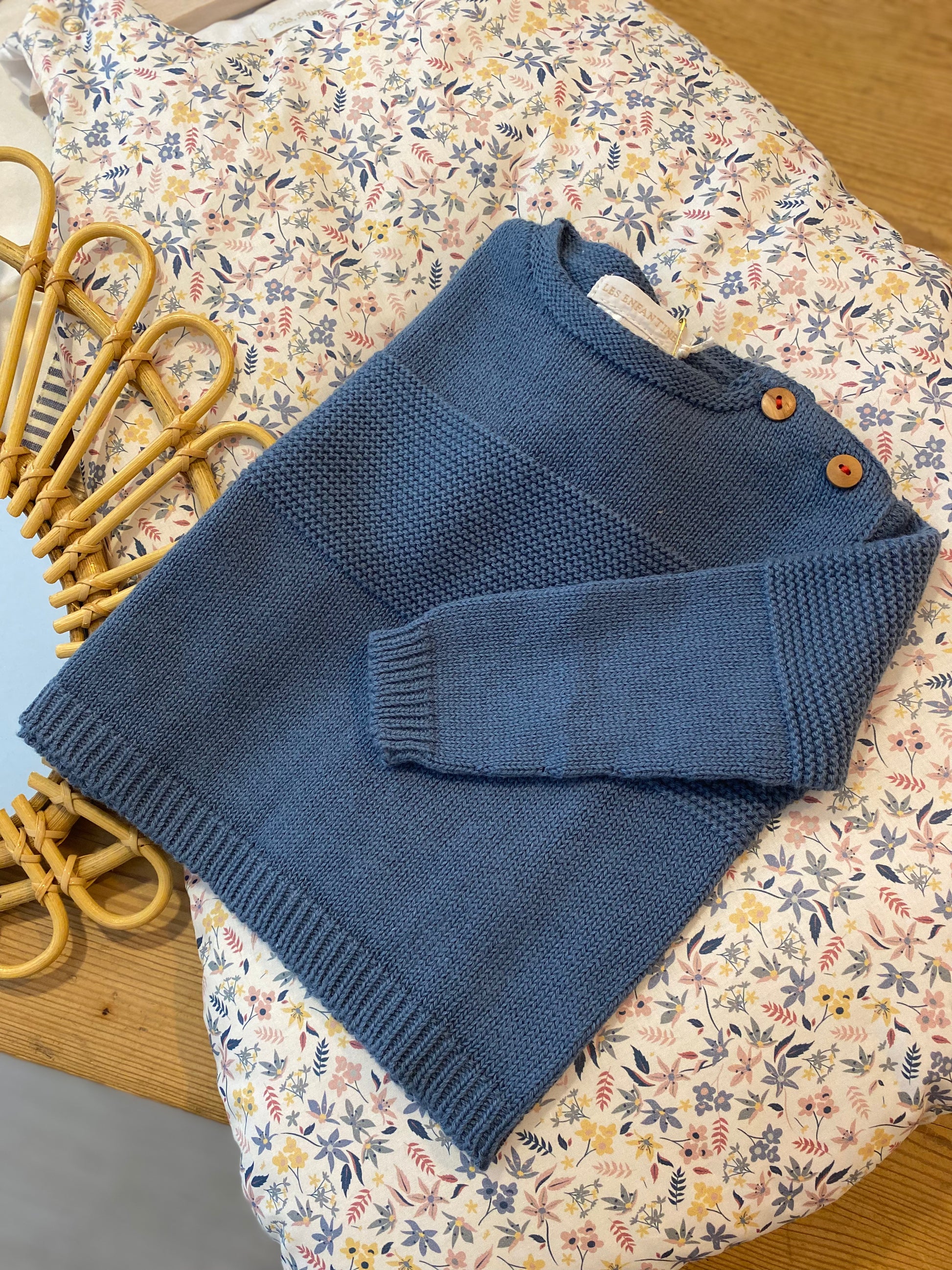 Pull mousse bleu orage Les Enfantines