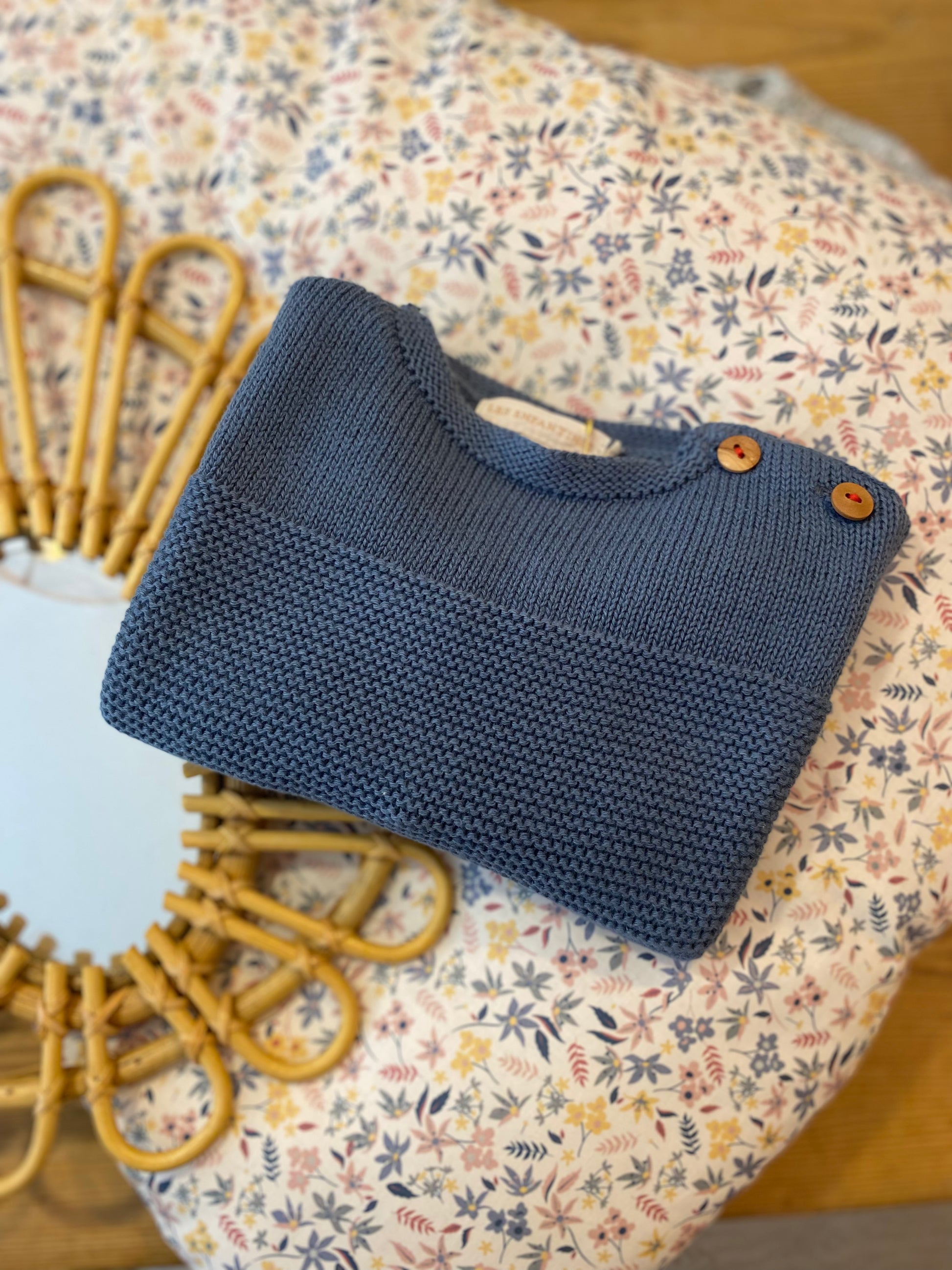 Pull mousse bleu orage Les Enfantines