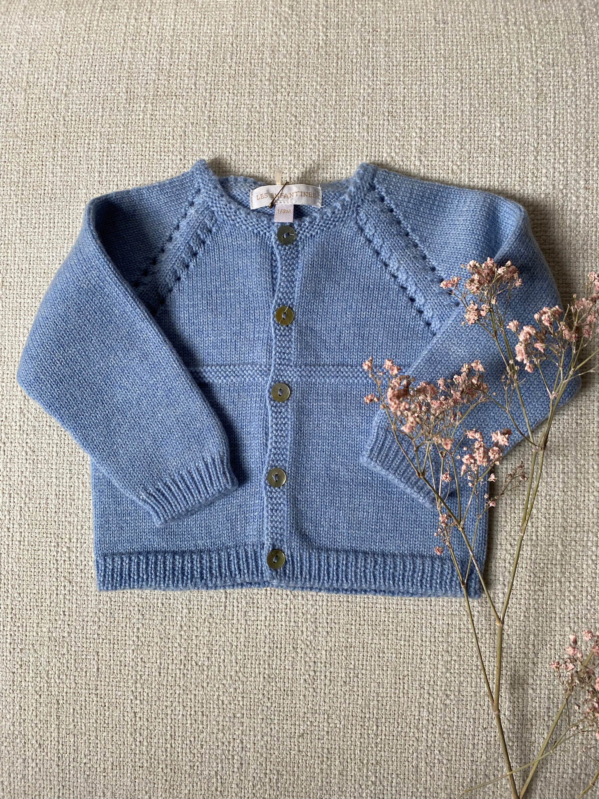 Cardigan chevreuil bleu nuage Les Enfantines