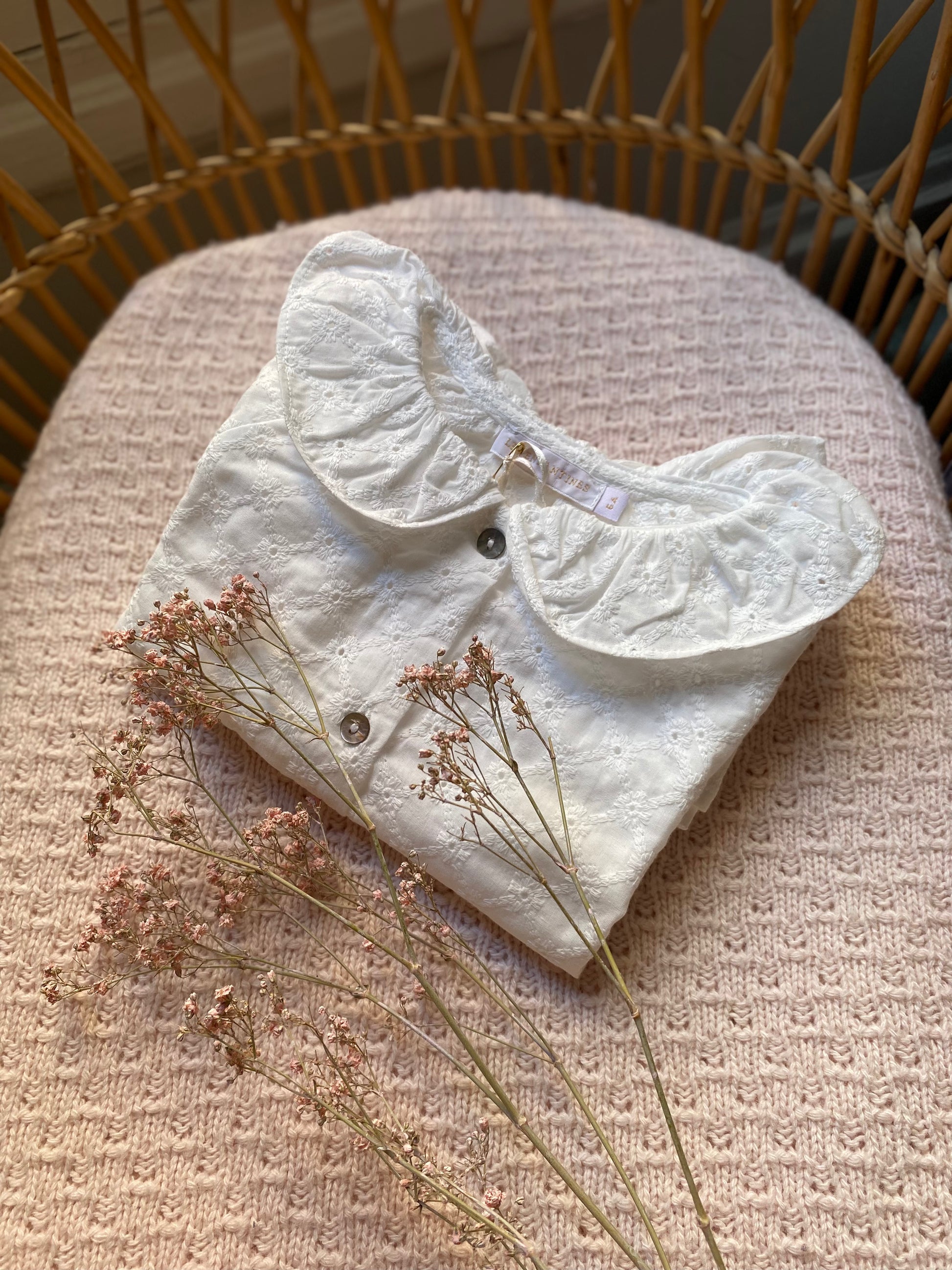 Blouse coquerelle damier blanc Les Enfantines