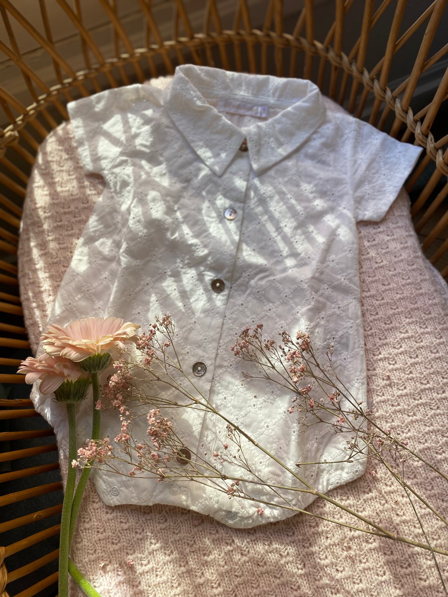 Barboteuse calao Damier blanc Les Enfantines