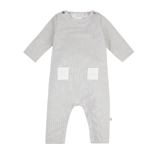 Combinaison hirondelle flanelle perle Les Enfantines