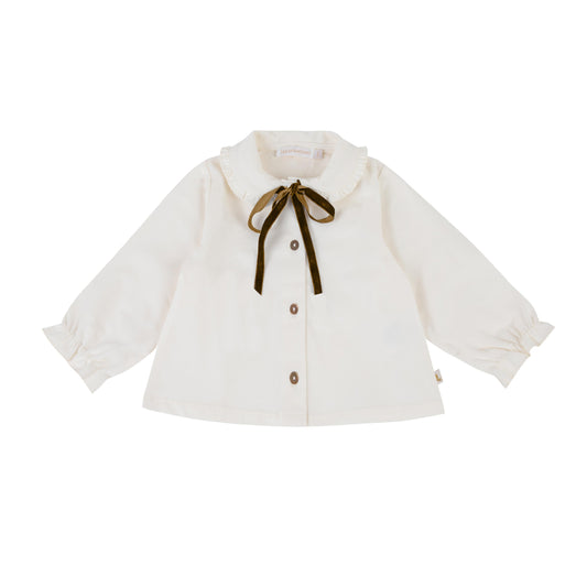 Blouse Papillon velours blanc Les Enfantines