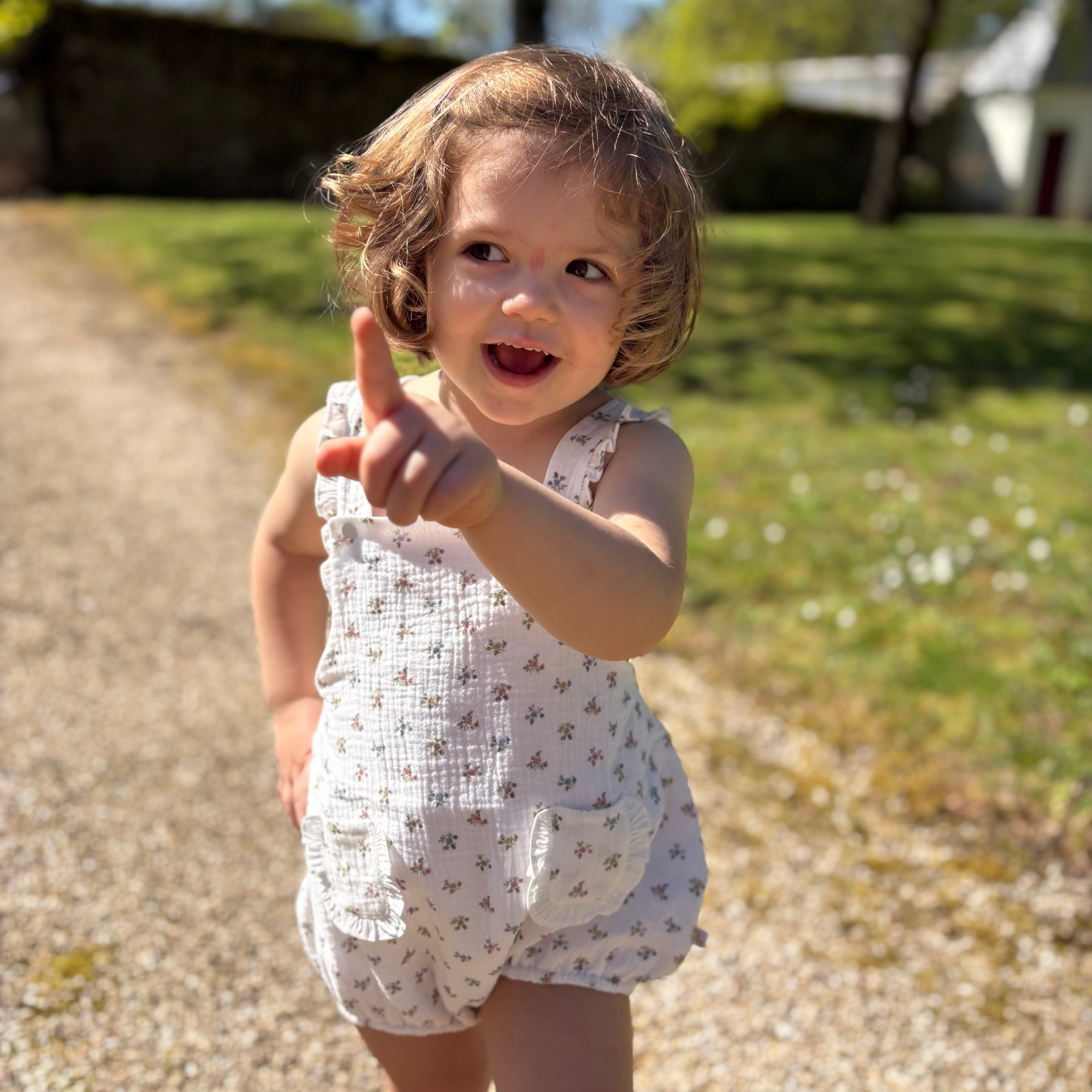 Barboteuse Loutre gaze petites fleurs