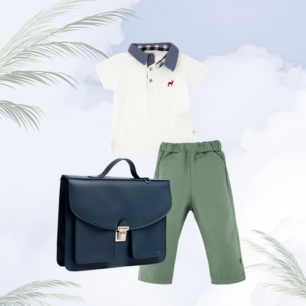 Cartable cuir marine