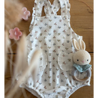 Barboteuse Loutre gaze petites fleurs