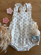 Barboteuse Loutre gaze petites fleurs