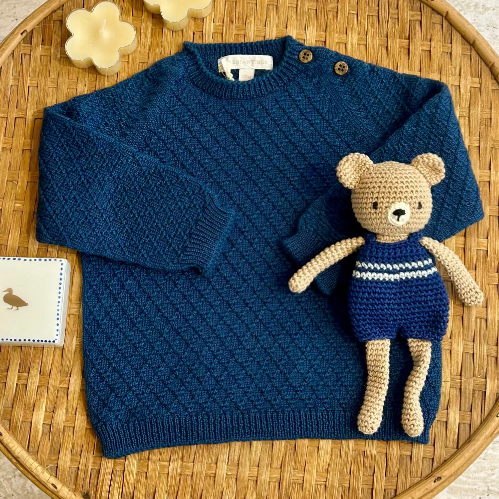 Pull mousse bleu orage
