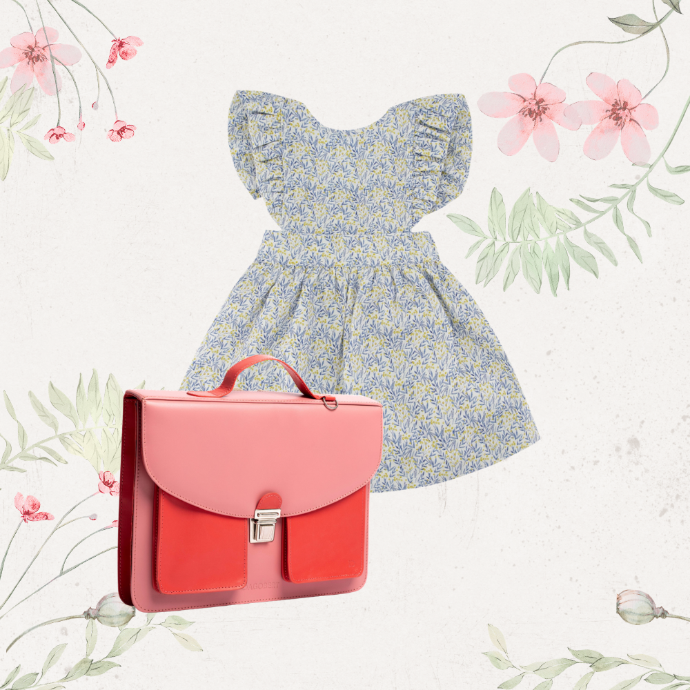 Cartable cuir rose