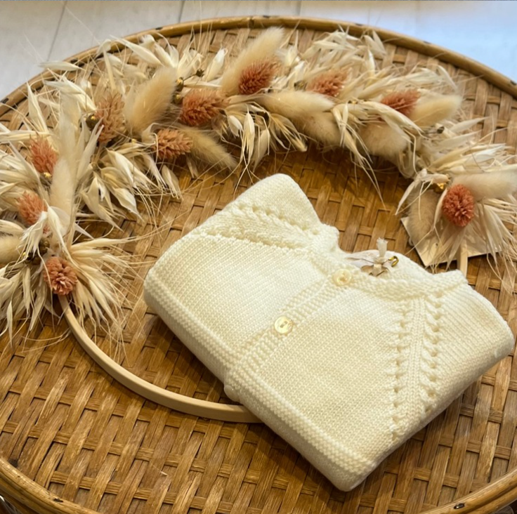 Cardigan Chevreuil blanc éclatant Les Enfantines