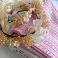 Couverture laine Marmotte rose poudre
