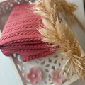 Couverture laine Marmotte rose magnolia