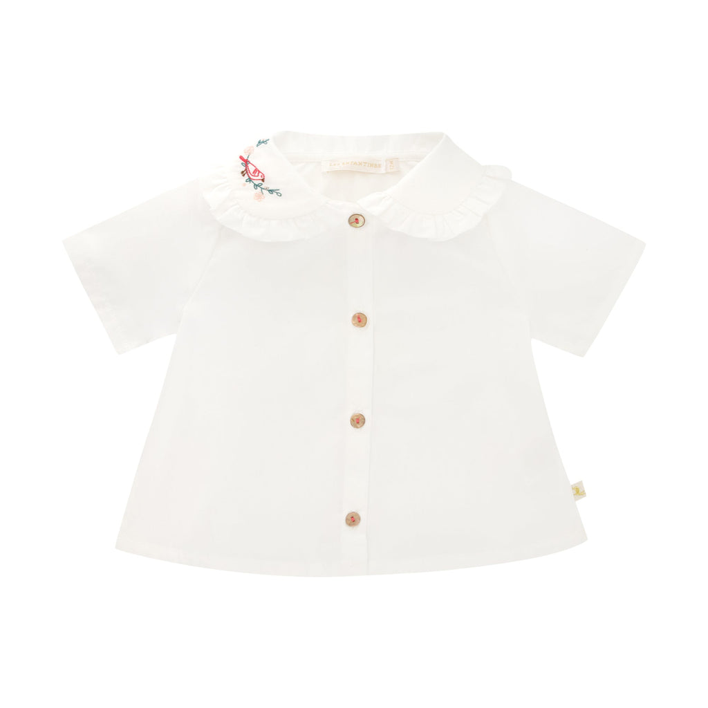 Blouse Chenille Popeline blanche Les Enfantines