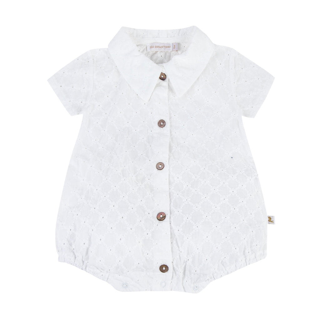 Barboteuse Calao Damier blanc Les Enfantines